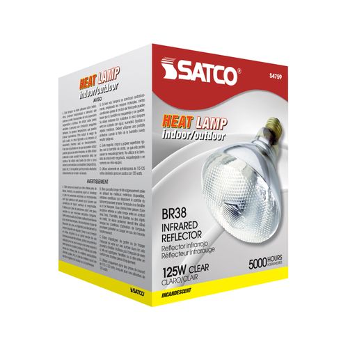 Main product image of 125W BR38 Incandescent, Clear Heat, Medium Base, 120V (12 Pack)