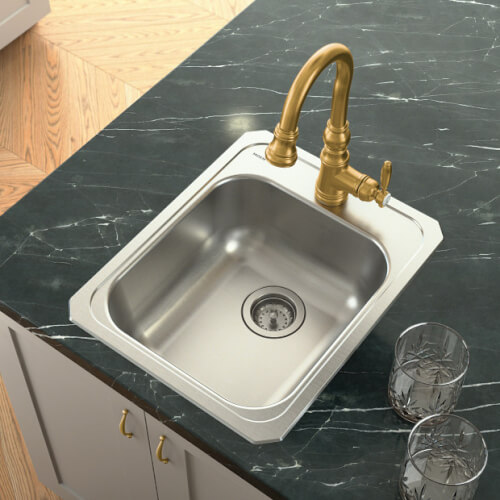 Main product image of Weymouth Single Handle High Arc Pulldown Bar Faucet (Brushed Gold), S53004BG
