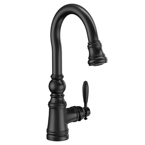 Main product image of Weymouth Matte Black 1 Handle Pulldown Bar Faucet, S53004BL
