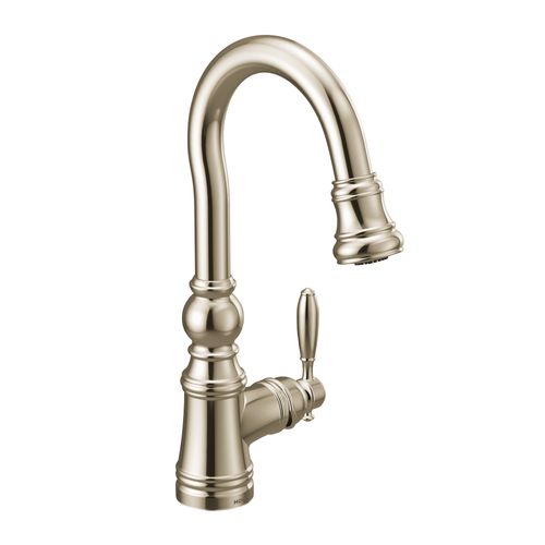 Main product image of Weymouth Polished Nickel 1 Handle Pulldown Bar Faucet, S53004NL