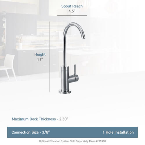 Main product image of Sip Modern Single Handle High Arc Beverage Faucet (Brushed Gold), S5530BG