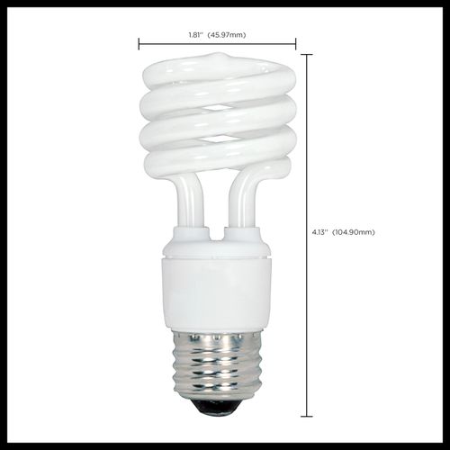 Main product image of 13 Watt - Mini Spiral Compact Fluorescent Bulb 2700K - 82 CRI - Medium base - 120 Volt (4 Pack)