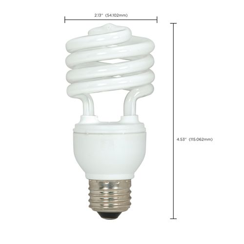 Main product image of 18 Watt - Mini Spiral Compact Fluorescent Bulb 5000K - 82 CRI - Medium base - 120 Volt (3 Pack)