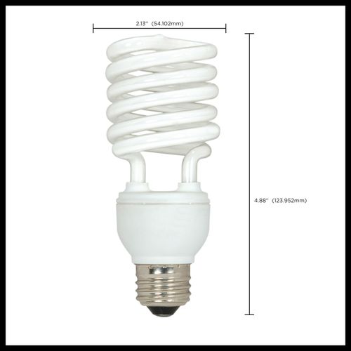 Main product image of 23 Watt - Mini Spiral Compact Fluorescent Bulb 5000K - 82 CRI - Medium base - 120 Volt (3 Pack)