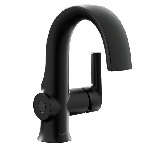 S6910EWBL Moen S6910EWBL Doux Matte Black 1 Handle Bathroom Faucet
