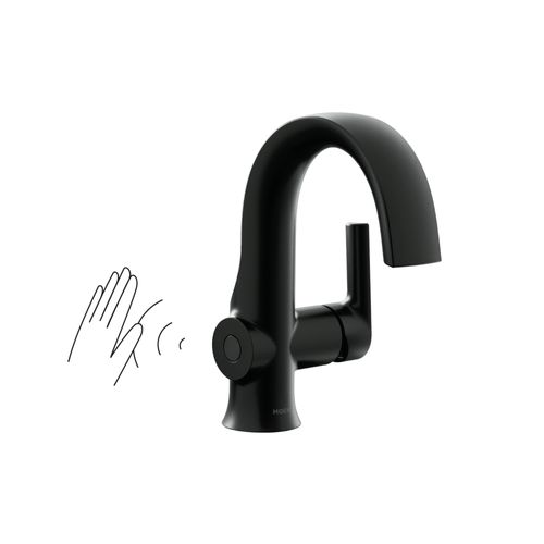 S6910EWBL Moen S6910EWBL Doux Matte Black 1 Handle Bathroom Faucet