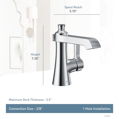 Main product image of Flara 1 Handle Bathroom Faucet (Chrome), S6981