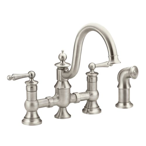 Main product image of Waterhill Spot Resist Stainless 2 Handle High Arc Kitchen Faucet