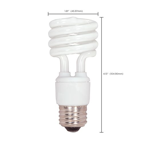 Main product image of 13 Watt - Mini Spiral Compact Fluorescent Bulb 5000K - 82 CRI - Medium base - 120 Volt (8 Pack)