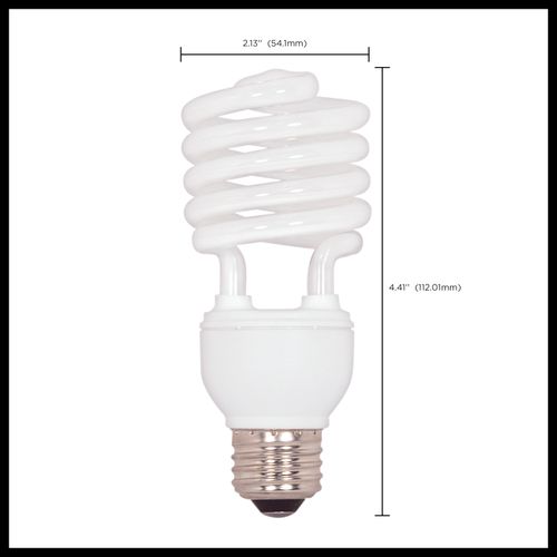 Main product image of 20 Watt - Mini Spiral Compact Fluorescent Bulb 4100K - 82 CRI - Medium base - 120 Volt (6 Pack)