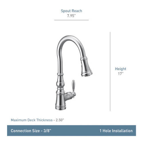 Main product image of Weymouth Single Handle High Arc Pulldown Kitchen Faucet (Chrome), S73004