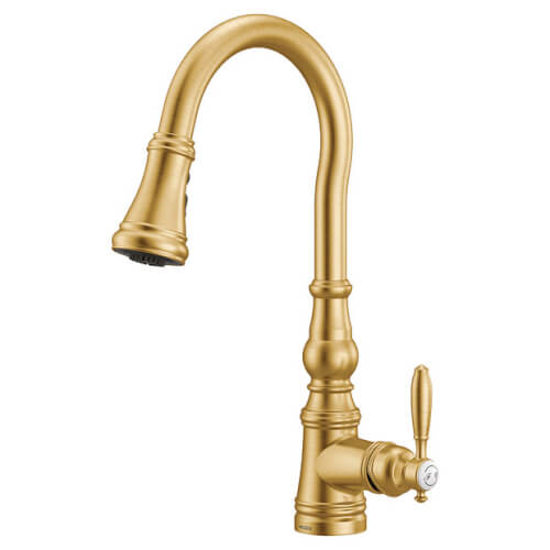 Main product image of Weymouth Single Handle High Arc Pulldown Kitchen Faucet (Brushed Gold), S73004BG