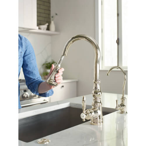 Main product image of Weymouth Single Handle High Arc Pulldown Kitchen Faucet (Polished Nickel), S73004NL