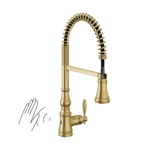 Main product image of Weymouth Motionsense Wave Pre-Rinse 1-handle Pulldown Kitchen Faucet, S73104EWBG (Brushed Gold)