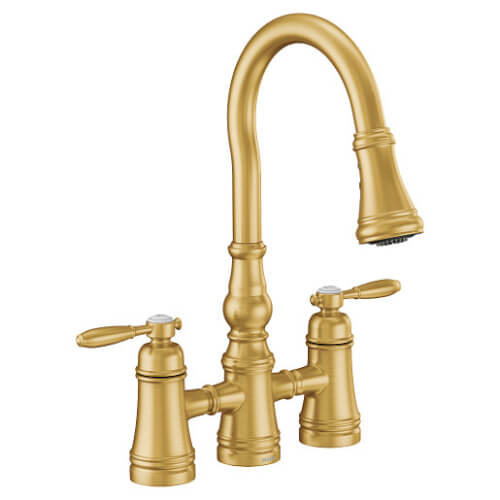 Main product image of Weymouth Two Handle High Arc Pulldown Kitchen Faucet (Brushed Gold), S73204BG