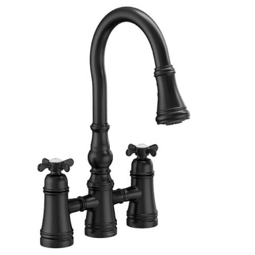 Main product image of Weymouth Two Handle High Arc Pulldown Kitchen Faucet (Matte Black), S73204BL