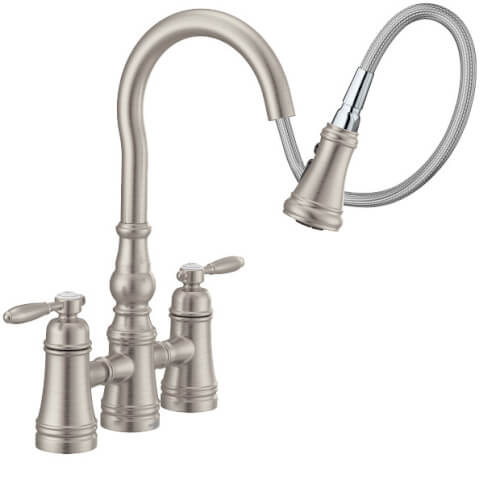 S73204SRS - Moen S73204SRS - Weymouth Spot Resist Two Handle High Arc ...