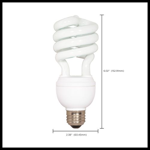 Main product image of 12 Watt/20 Watt/26 Watt - Spiral Compact Fluorescent Bulb 2700K - 82 CRI - Medium base - 120 Volt (3 Pack)