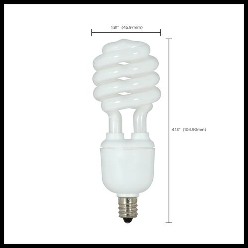 Main product image of 13 Watt - Mini Spiral Compact Fluorescent Bulb 2700K - 82 CRI - Candelabra base - 120 Volt (10 Pack)