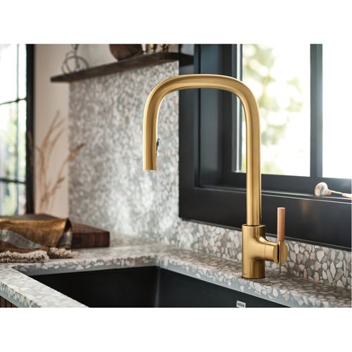 Main product image of Tenon Motion Control Smart Pulldown Touchless Kitchen Faucet (Brushed Gold), S74001EV2BG
