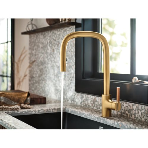 Main product image of Tenon Motion Control Smart Pulldown Touchless Kitchen Faucet (Brushed Gold), S74001EV2BG