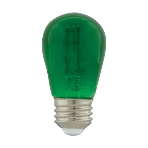 Main product image of 1 Watt - S14 LED Filament - Green Transparent Glass Bulb - E26 Base - 120 Volt - Non-Dimmable (16 Pack)