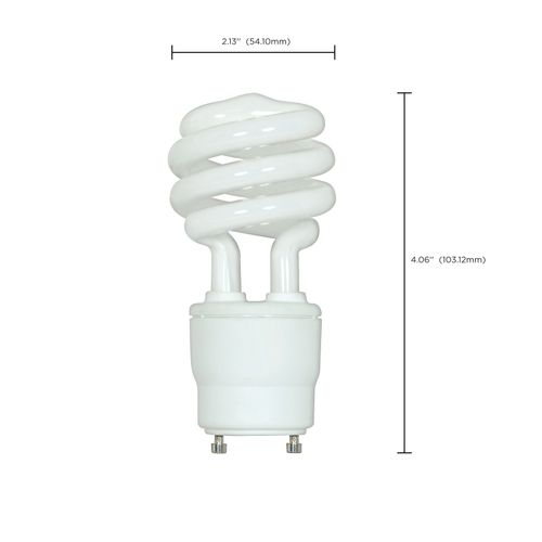 Main product image of 18 Watt - Mini Spiral Compact Fluorescent Bulb 2700K - 82 CRI - GU24 base - 120 Volt (5 Pack)