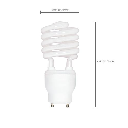 Main product image of 23 Watt - Mini Spiral Compact Fluorescent Bulb 2700K - 82 CRI - GU24 base - 120 Volt (5 Pack)