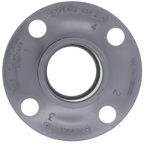 Main product image of 4" PVC Sch. 80 Van Stone Flange (Socket x Solid Ring)