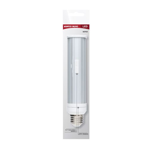 Main product image of 8W LED PL, E26 Base, 27K/30K/35K/40K/50K CCT Selectable, Type B Ballast Bypass, 120-277V (10 Pack)