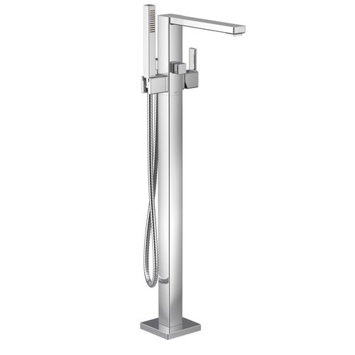 Main product image of 90 Degree Chrome 1 Handle Tub Filler Includes Hand Shower