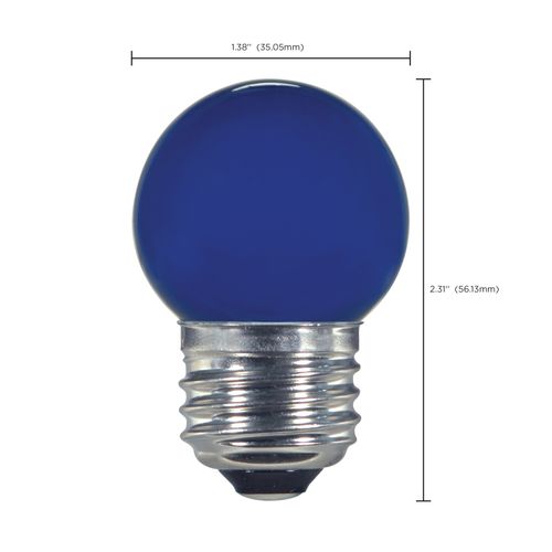 Main product image of 1.2 Watt LED Bulb - S11 - Ceramic Blue - Medium base - 120 Volt (5 Pack)