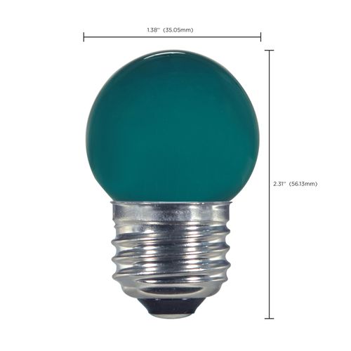 Main product image of 1.2 Watt LED Bulb - S11 - Ceramic Green - Medium base - 120 Volt (5 Pack)