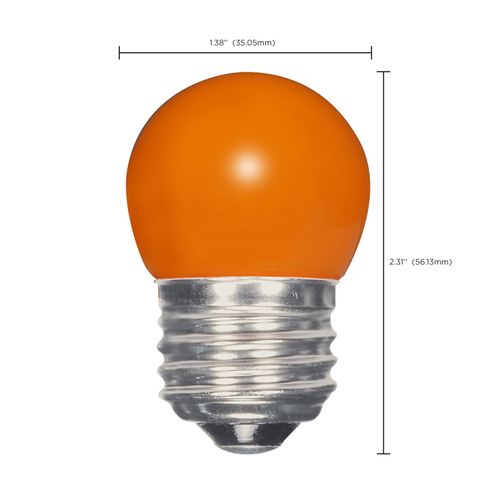 Main product image of 1.2 Watt LED Bulb - S11 - Ceramic Orange - Medium base - 120 Volt (5 Pack)