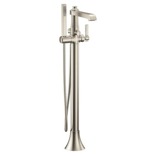 Main product image of Flara Single Handle Floor Mounted Tub Filler w/ Hand Shower (Brushed Nickel), S931BN