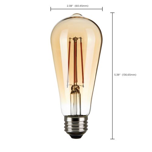 Main product image of 2.5 Watt ST19 LED Bulb - Transparent Amber - Medium base - 2000K - 220 Lumens - 120 Volt (5 Pack)