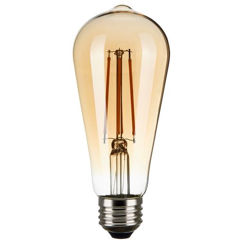 Main product image of 7 Watt ST19 LED Bulb - Transparent Amber - Medium base - 2000K - 650 Lumens - 120 Volt (5 Pack)