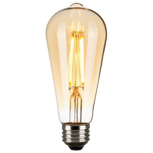 Main product image of 7 Watt ST19 LED Bulb - Transparent Amber - Medium base - 2000K - 650 Lumens - 120 Volt (5 Pack)