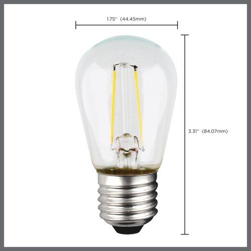 Main product image of 1 Watt LED Bulb - S14 - Clear - Medium base - 2700K - 120 Volt (8 Pack)