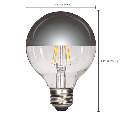 Main product image of 4.5 Watt G25 LED Bulb - Silver crown - Medium base - 2700K - 430 Lumens - 120 Volt (5 Pack)