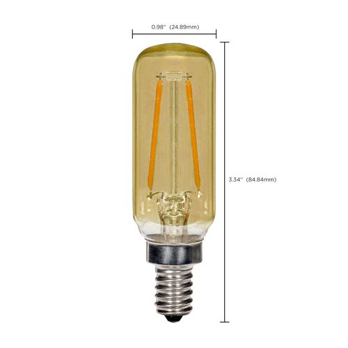 Main product image of 2.5 Watt T6 LED Bulb - Amber - Candelabra base - 2000K - 150 Lumens - 120 Volt (5 Pack)