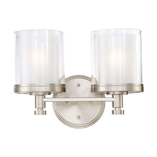 Main product image of Decker 2 Light Vanity Fixture w/ Clear and Frosted Glass