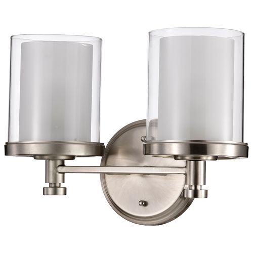 Main product image of Decker 2 Light Vanity Fixture w/ Clear and Frosted Glass