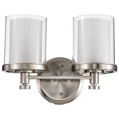 Main product image of Decker 2 Light Vanity Fixture w/ Clear and Frosted Glass