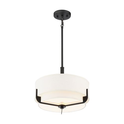 Main product image of Frankie 3 Light 14" Pendant Aged Bronze Finish w/ White Glass