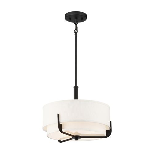 Main product image of Frankie 3 Light 14" Pendant Aged Bronze Finish w/ White Glass