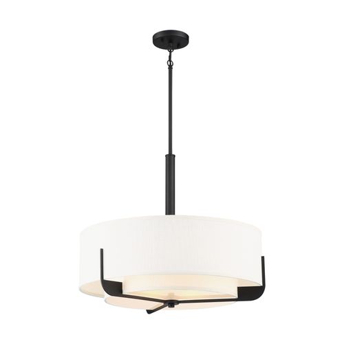 Main product image of Frankie 4 Light 24" Pendant Aged Bronze Finish w/ White Glass