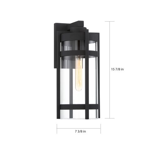 Main product image of Tofino 1 Light Large Lantern Textured Black Finish w/ Clear Glass