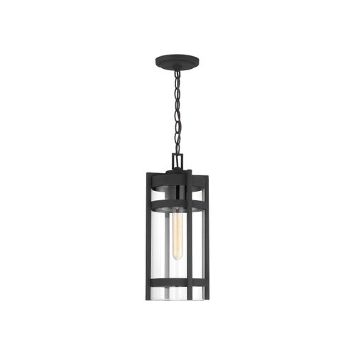 Main product image of Tofino 1 Light Hanging Lantern Textured Black Finish w/ Clear Glass