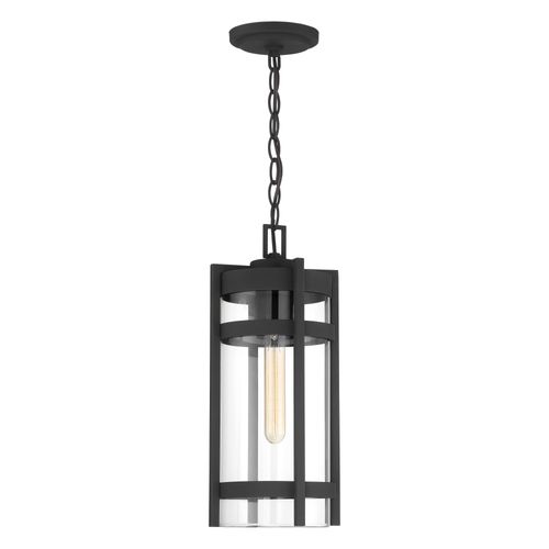 Main product image of Tofino 1 Light Hanging Lantern Textured Black Finish w/ Clear Glass